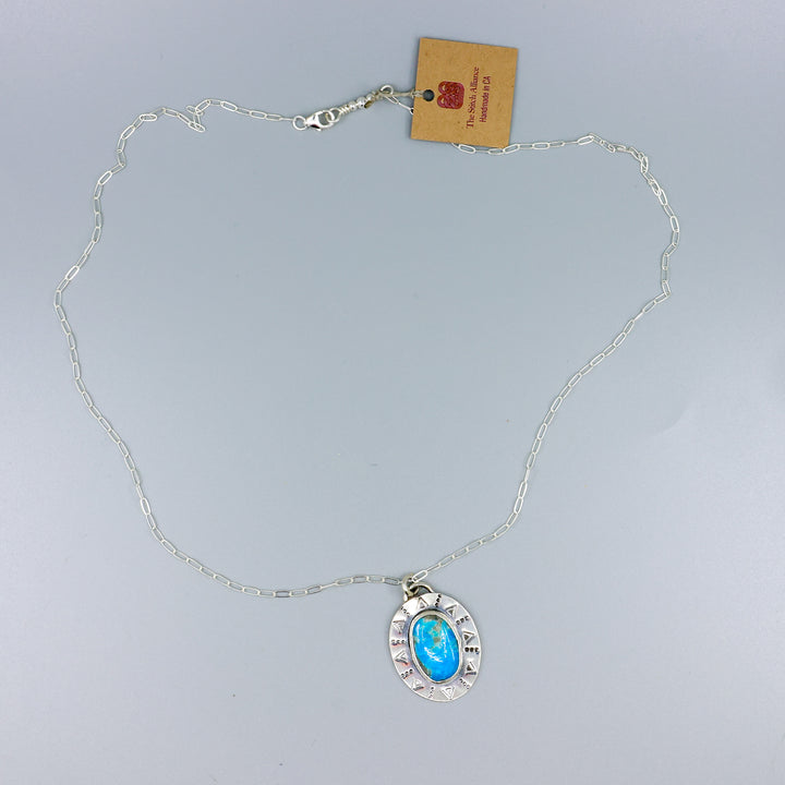 Persian Turquoise Sterling Silver Necklace One of a Kind