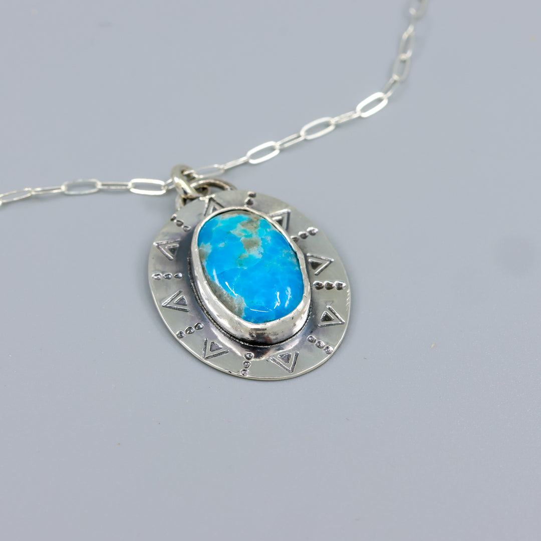 Persian Turquoise Sterling Silver Necklace One of a Kind