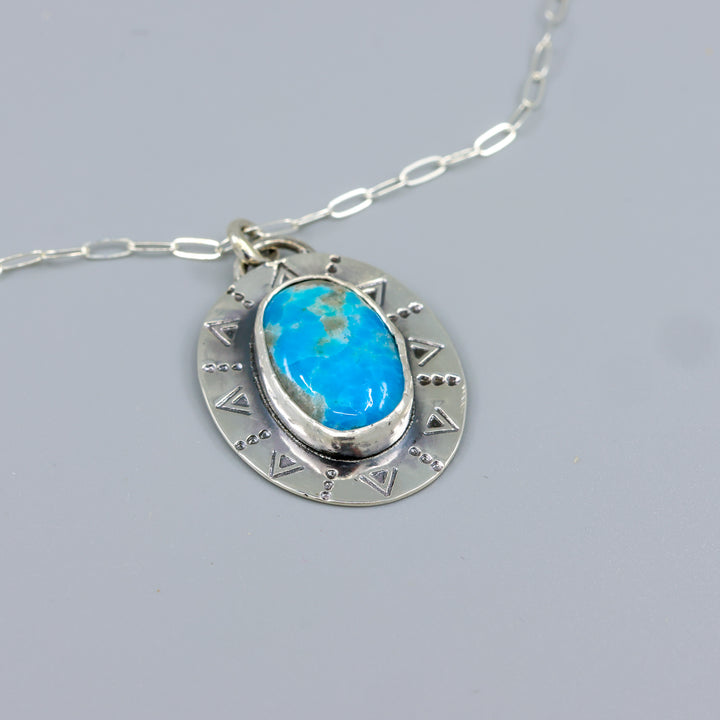 Persian Turquoise Sterling Silver Necklace One of a Kind