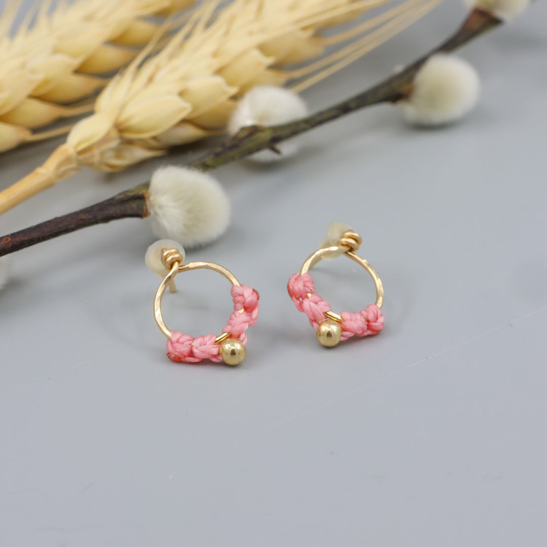 Petal Earrings / Gold Fill / Pink