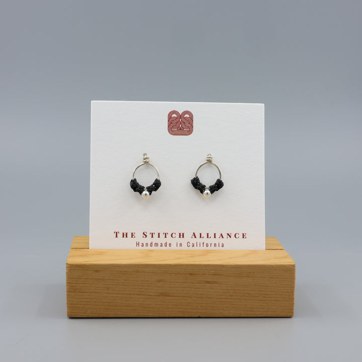 Petal Earrings / Sterling Silver / Black