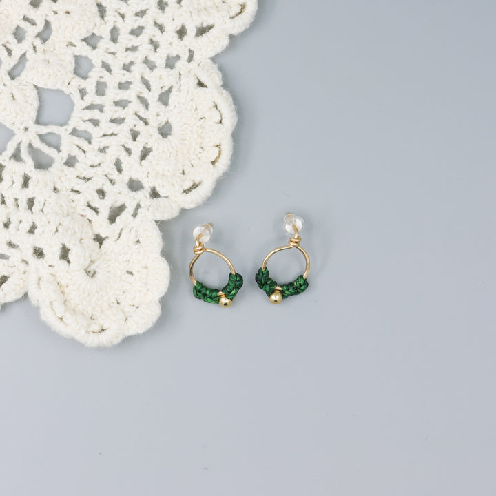 Petal Earrings / Gold Fill / Spruce