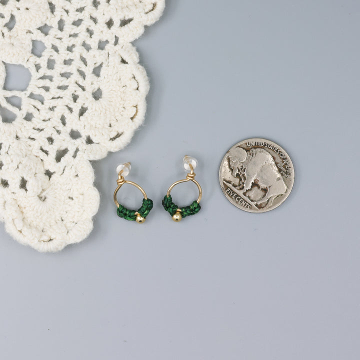Petal Earrings / Gold Fill / Spruce