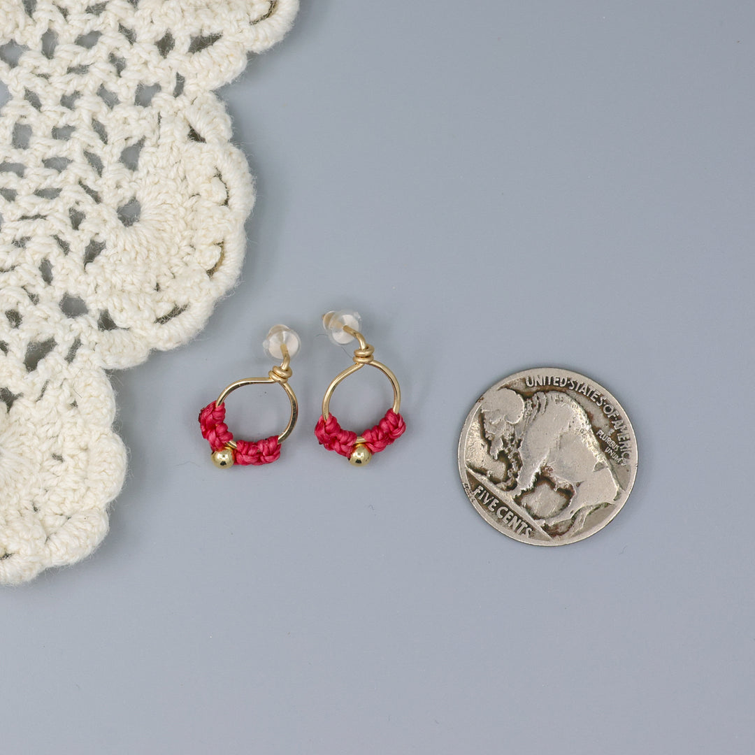 Petal Earrings / Gold Fill / Rhubarb