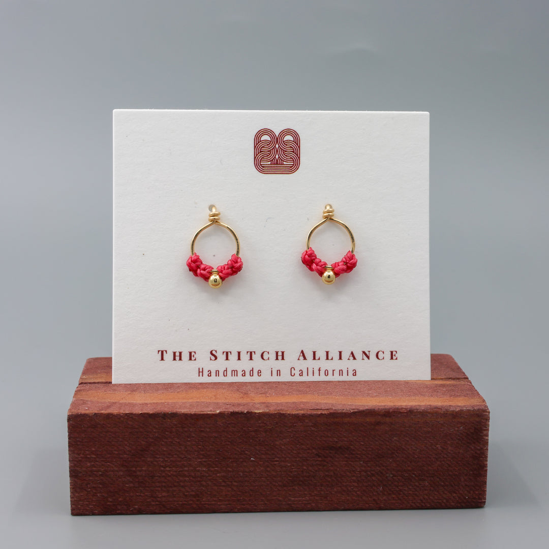 Petal Earrings / Gold Fill / Rhubarb