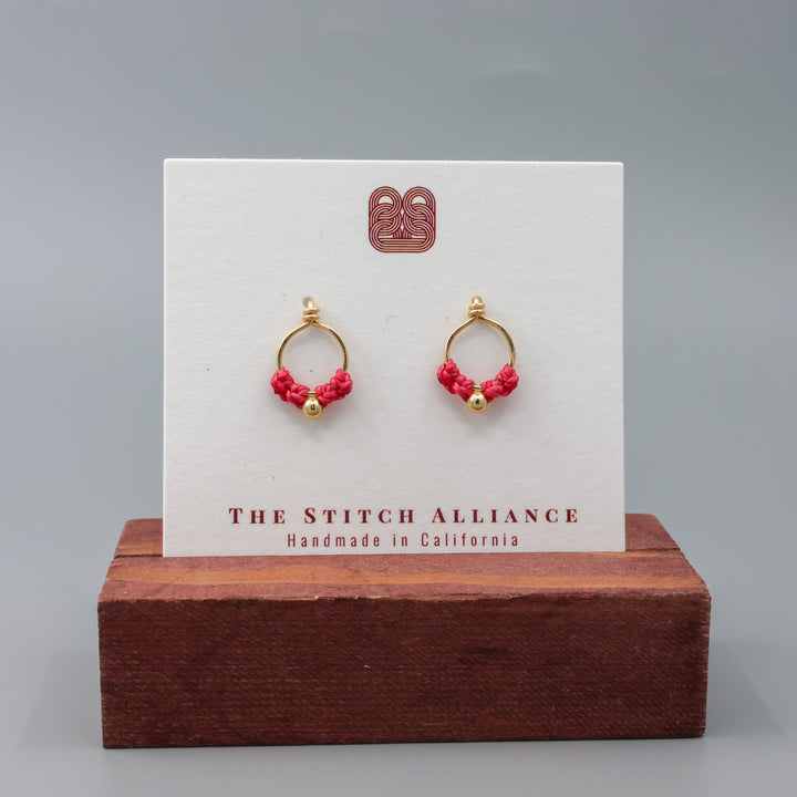 Petal Earrings / Gold Fill / Rhubarb
