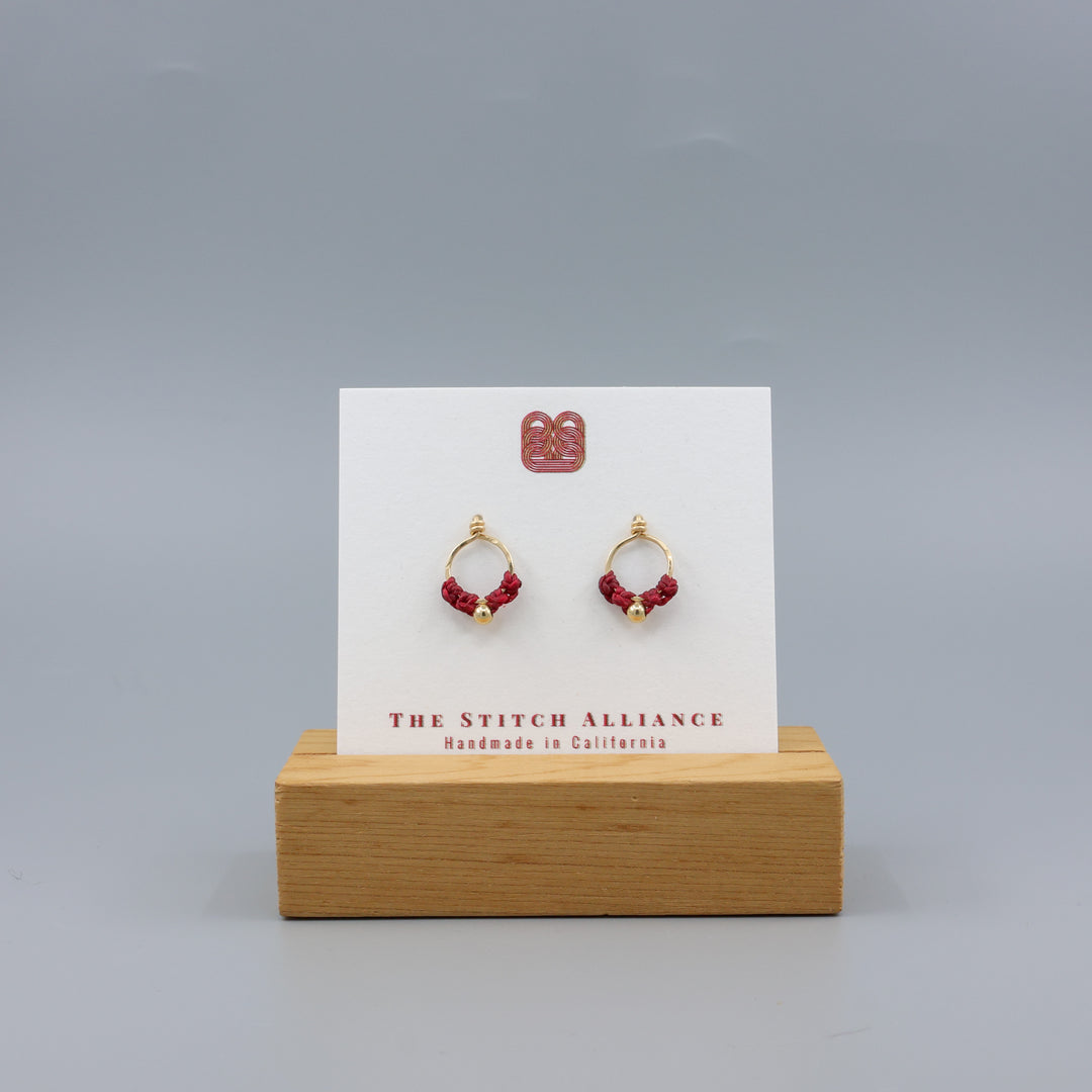 Petal Earrings / Gold Fill / Deep Red