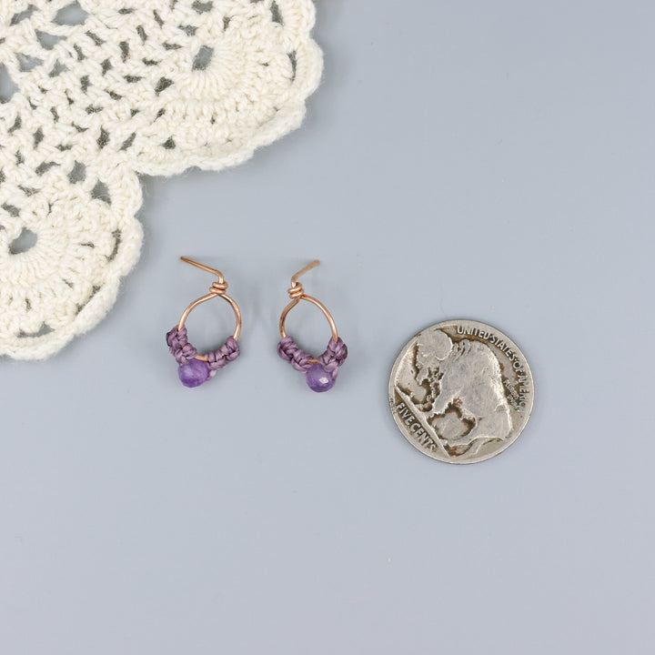 Petal Earrings / Rose Gold / Amethyst