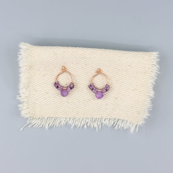 Petal Earrings / Rose Gold / Amethyst