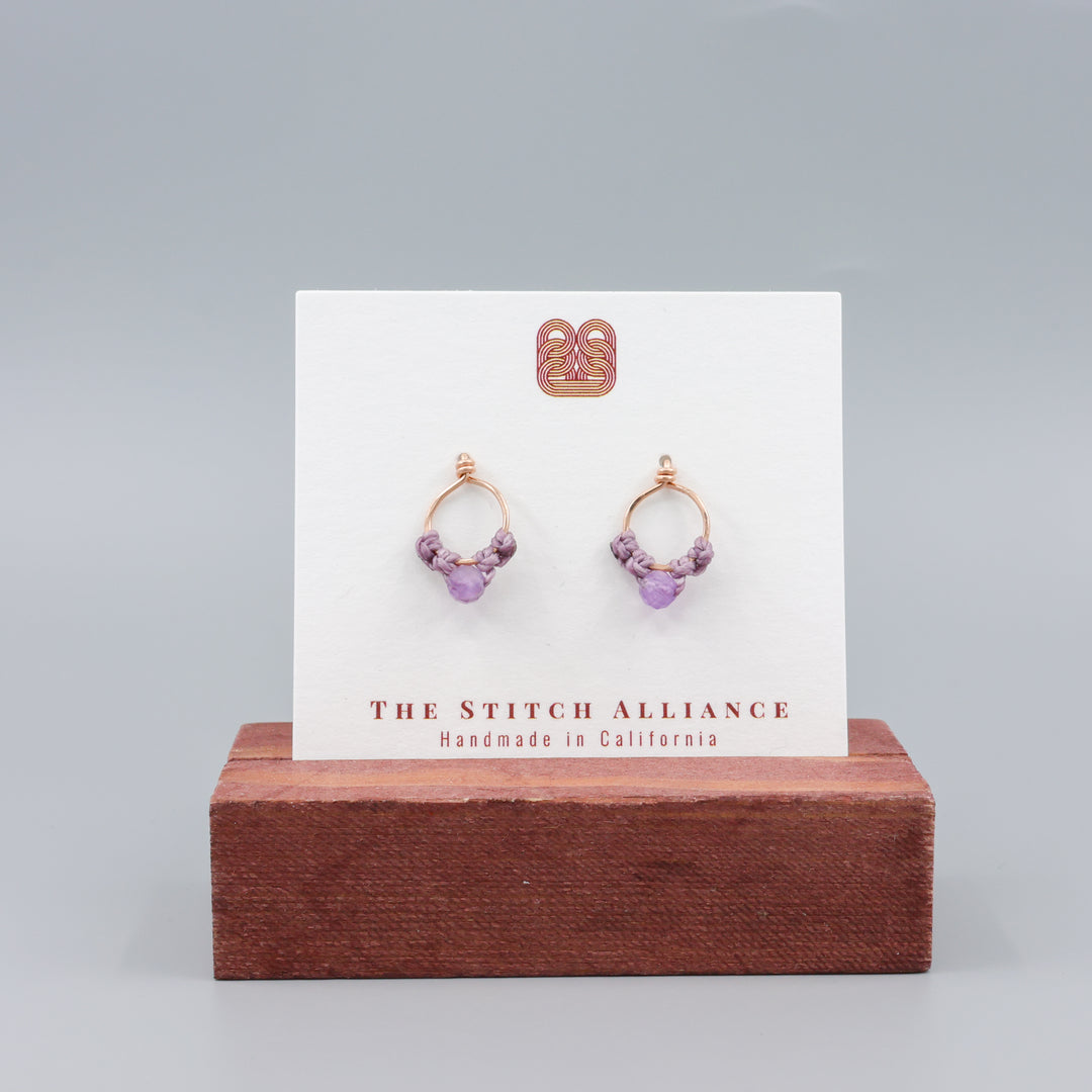 Petal Earrings / Rose Gold / Amethyst