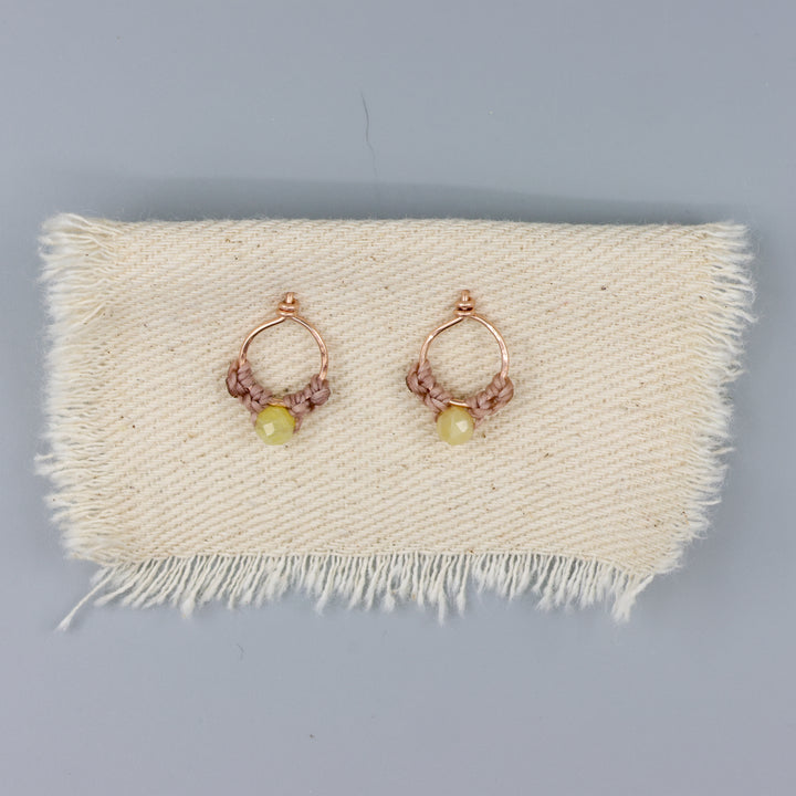 Petal Earrings / Rose Gold / Yellow Opal