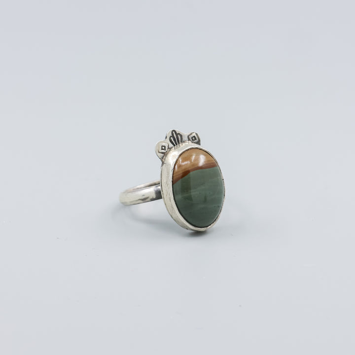 Picture Jasper Sterling Silver Ring One of a Kind - Size 7