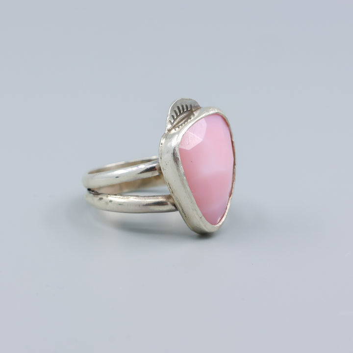 Pink Opal Sterling Silver Ring One of a Kind - Size 7.5