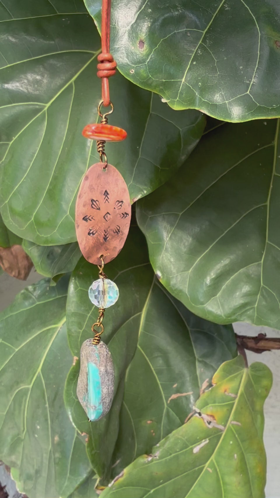 Southwest Suncatcher, Copper, Turquoise, Spiny Oyster