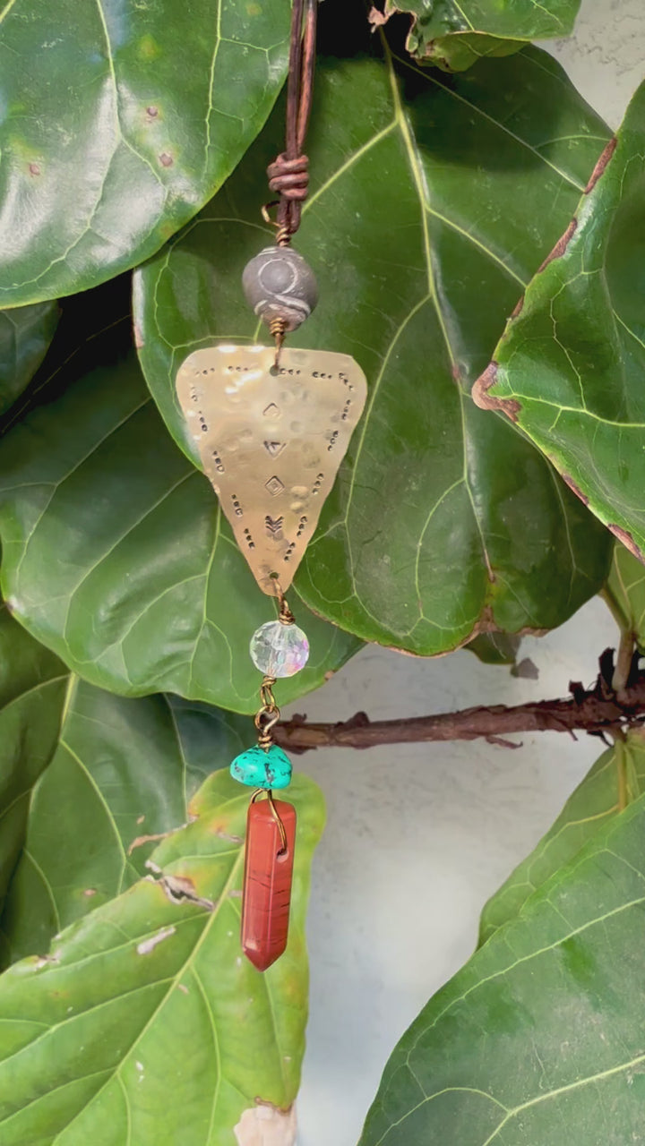Southwest Suncatcher, Brass, Jasper, Turquoise
