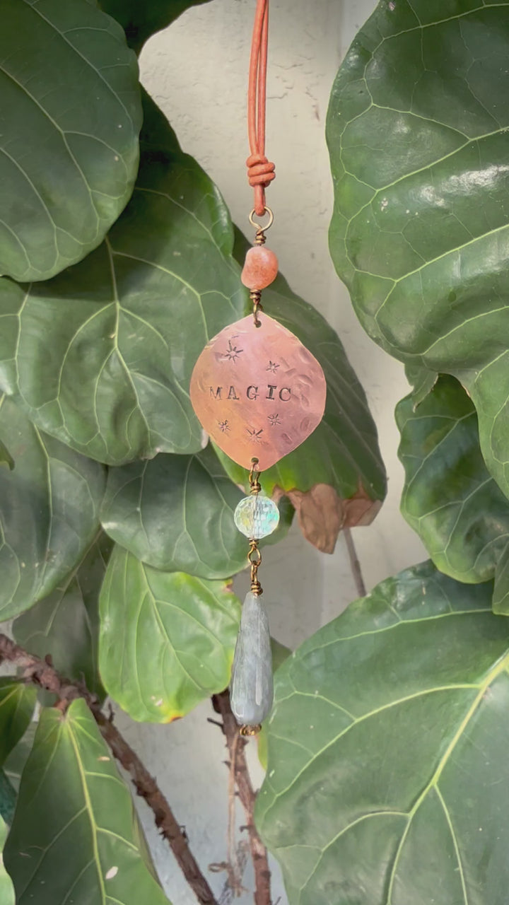 Magic Suncatcher, Copper, Labradorite, Sunstone