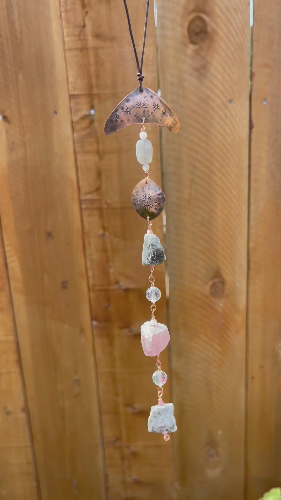 Copper Labradorite Strawberry Quartz Suncatcher