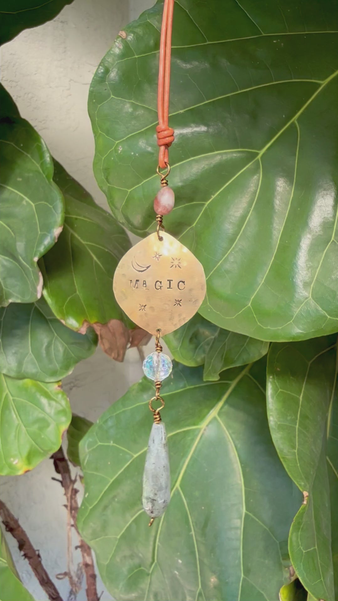 Magic Suncatcher, Brass, Labradorite, Sunstone