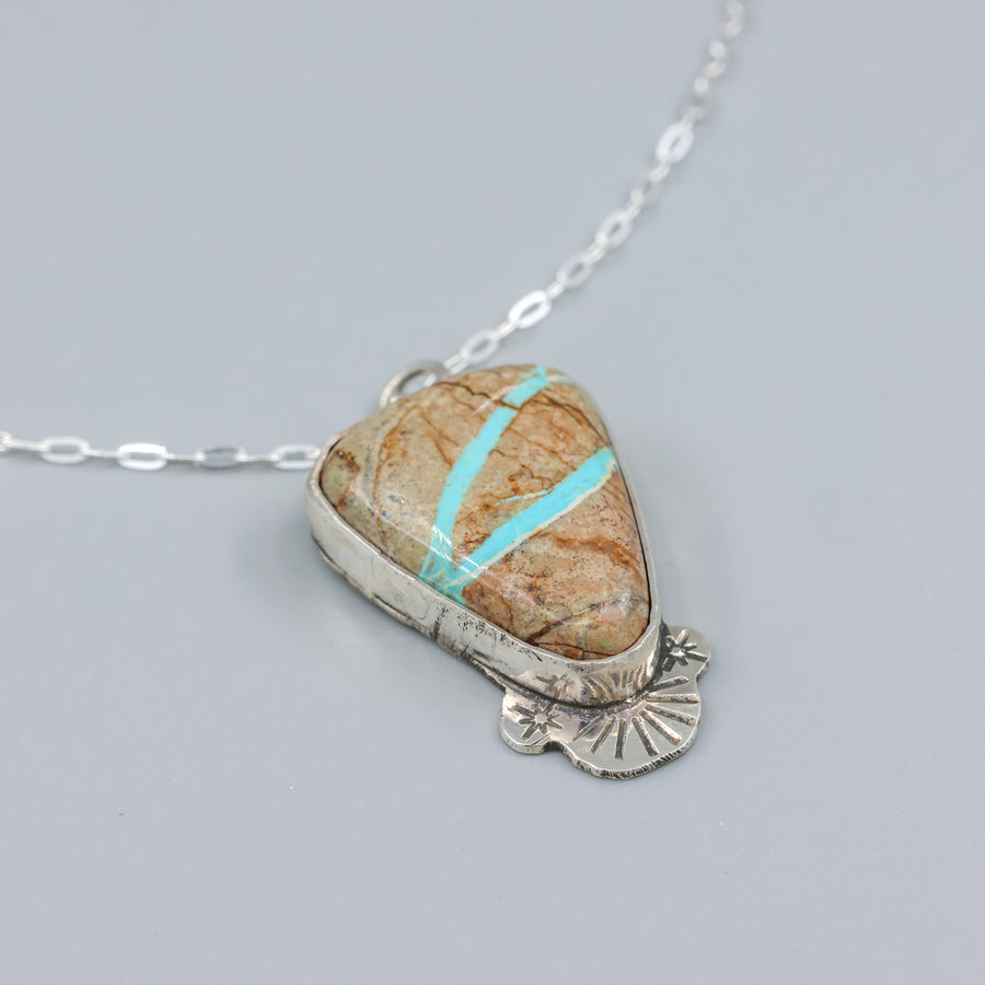 ribbon turquoise pendant one-of-a-kind necklace