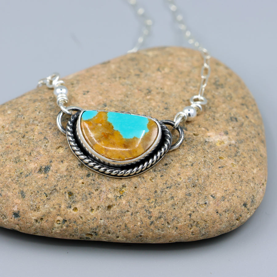 handmade royston turquoise sterling silver pendant