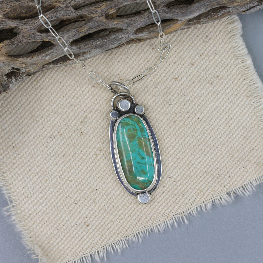 Royston turquoise stelring silver one of a kind necklace
