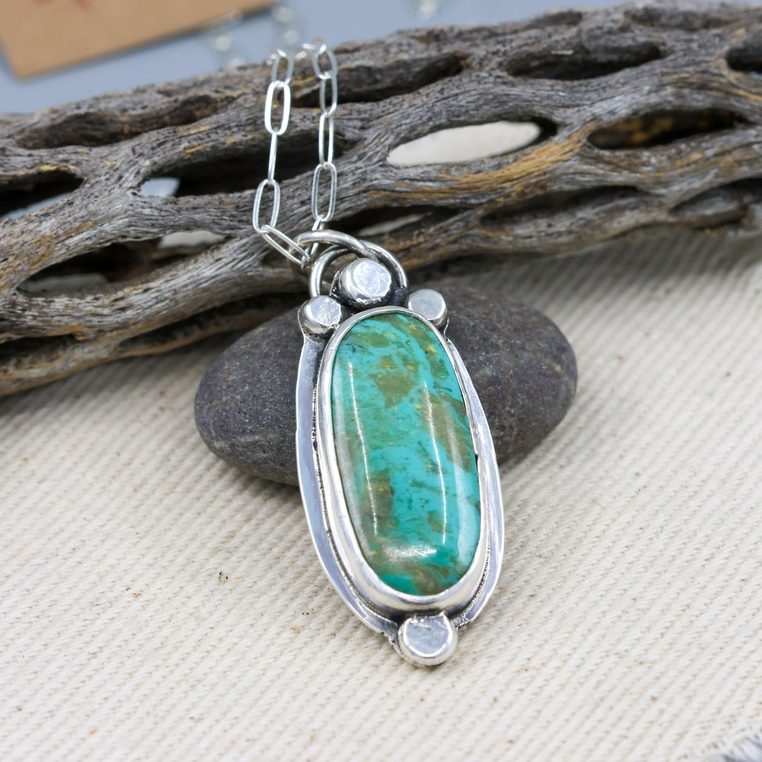 handmade Royston turquoise stelring silver one of a kind necklace