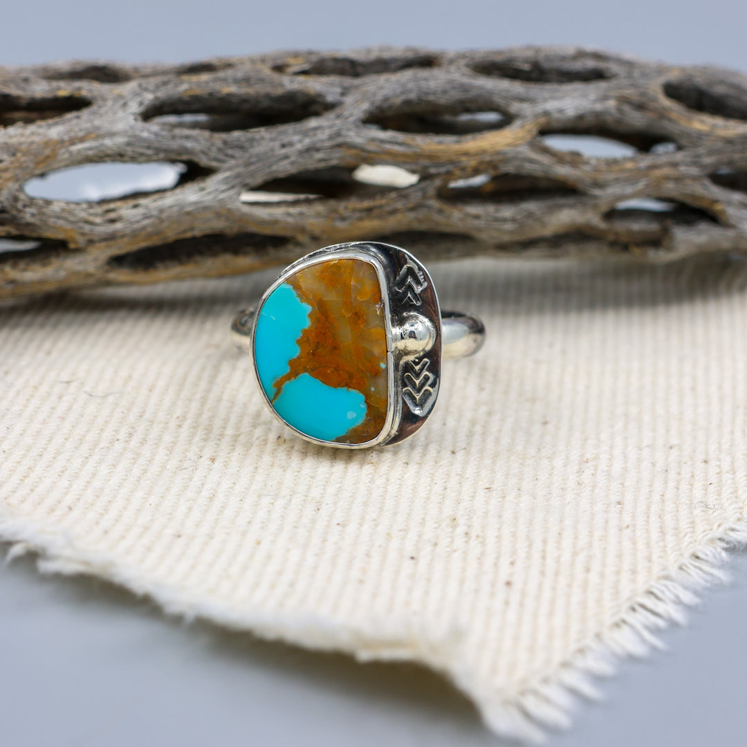 Royston Turquoise Sterling Silver Ring 118 One of a Kind - Size 8