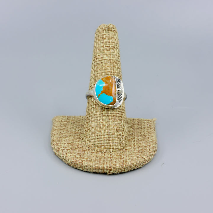 Royston turquoise sterling silver artisan made one of a kind ring size 8