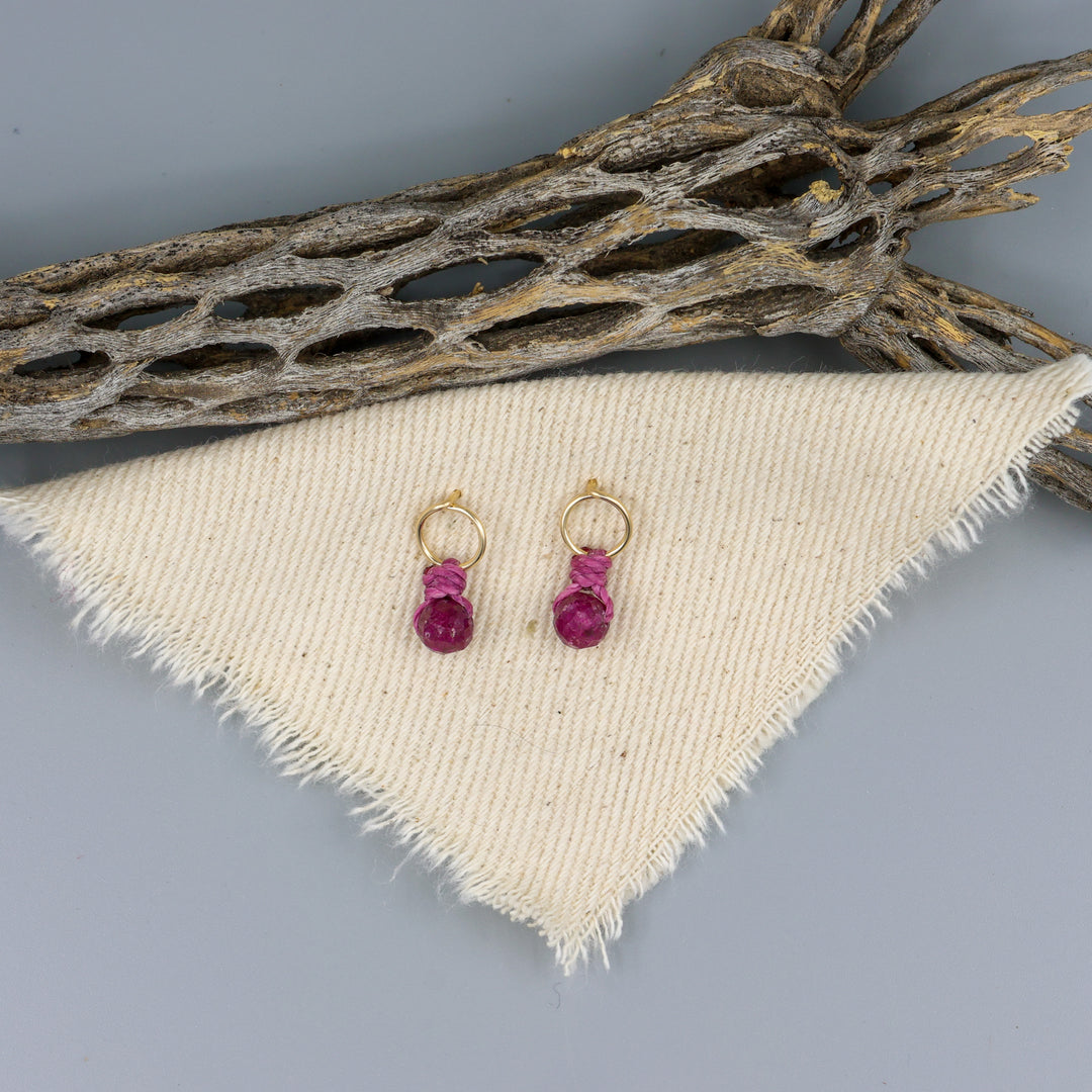 Ruby Mini Dangle Earrings - Gold Fill