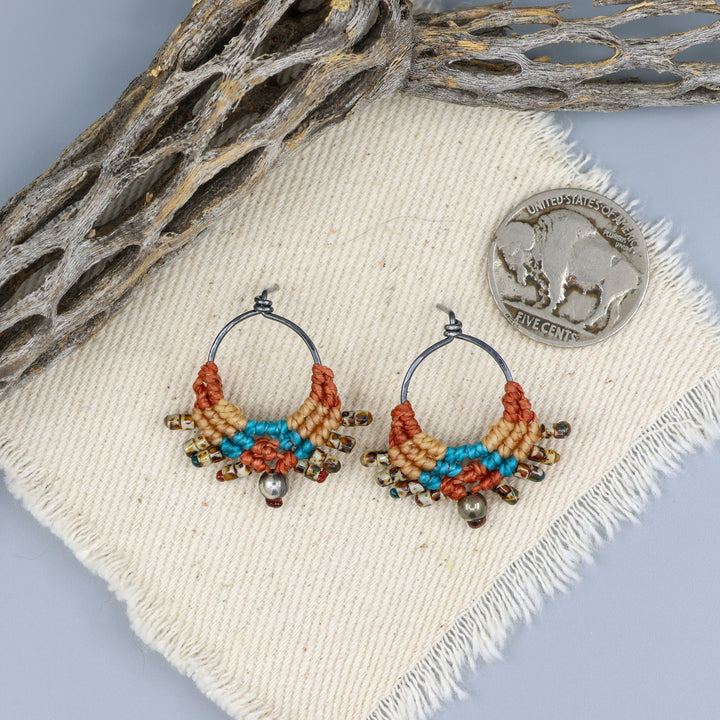 Sun Circle Macrame Earrings / Sedona