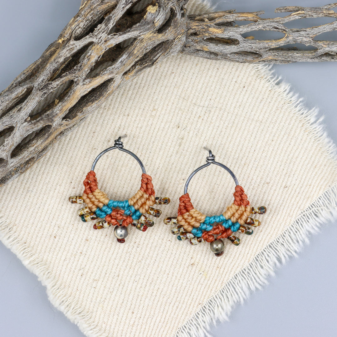 Sun Circle Macrame Earrings / Sedona