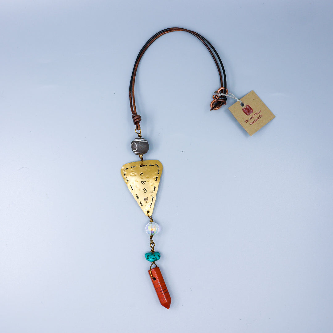Southwest Suncatcher, Brass, Jasper, Turquoise