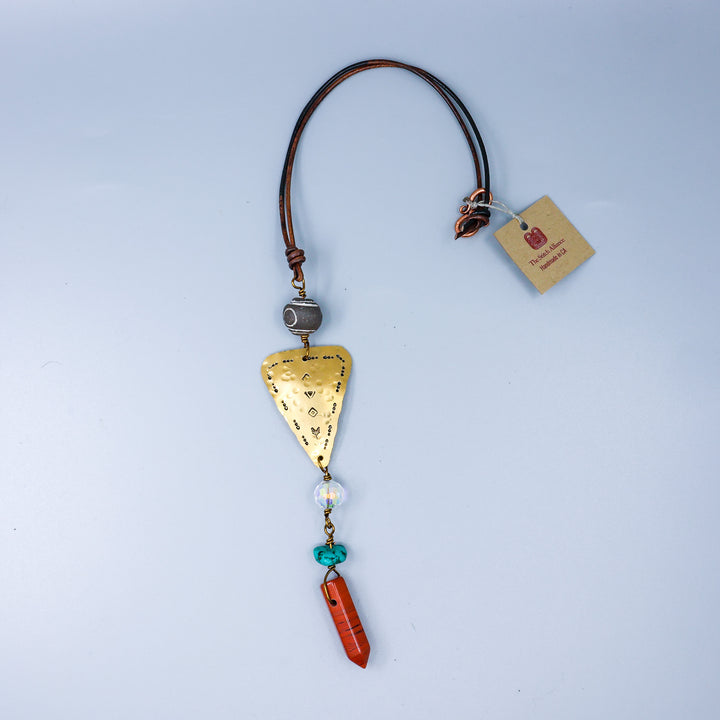 Southwest Suncatcher, Brass, Jasper, Turquoise