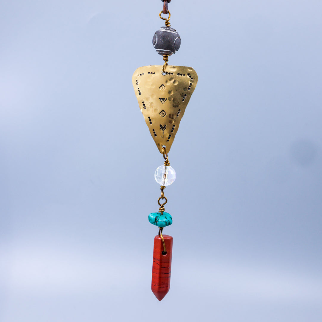 Southwest Suncatcher, Brass, Jasper, Turquoise