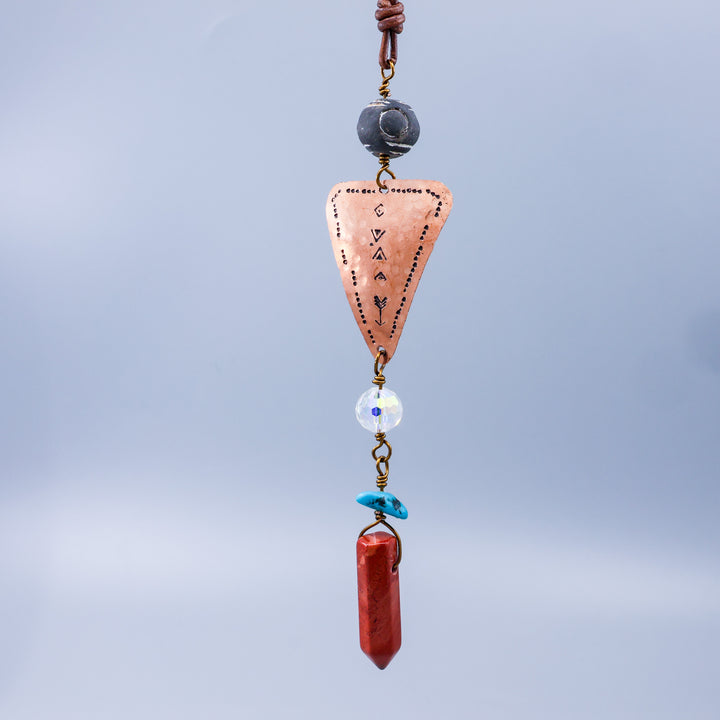 jasper, copper, turquoise handmade sun catcher