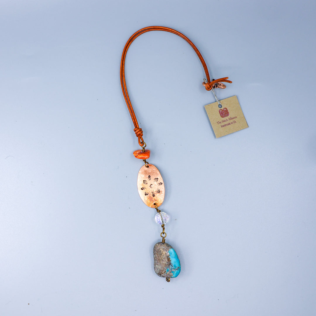 Southwest Suncatcher, Copper, Turquoise, Spiny Oyster