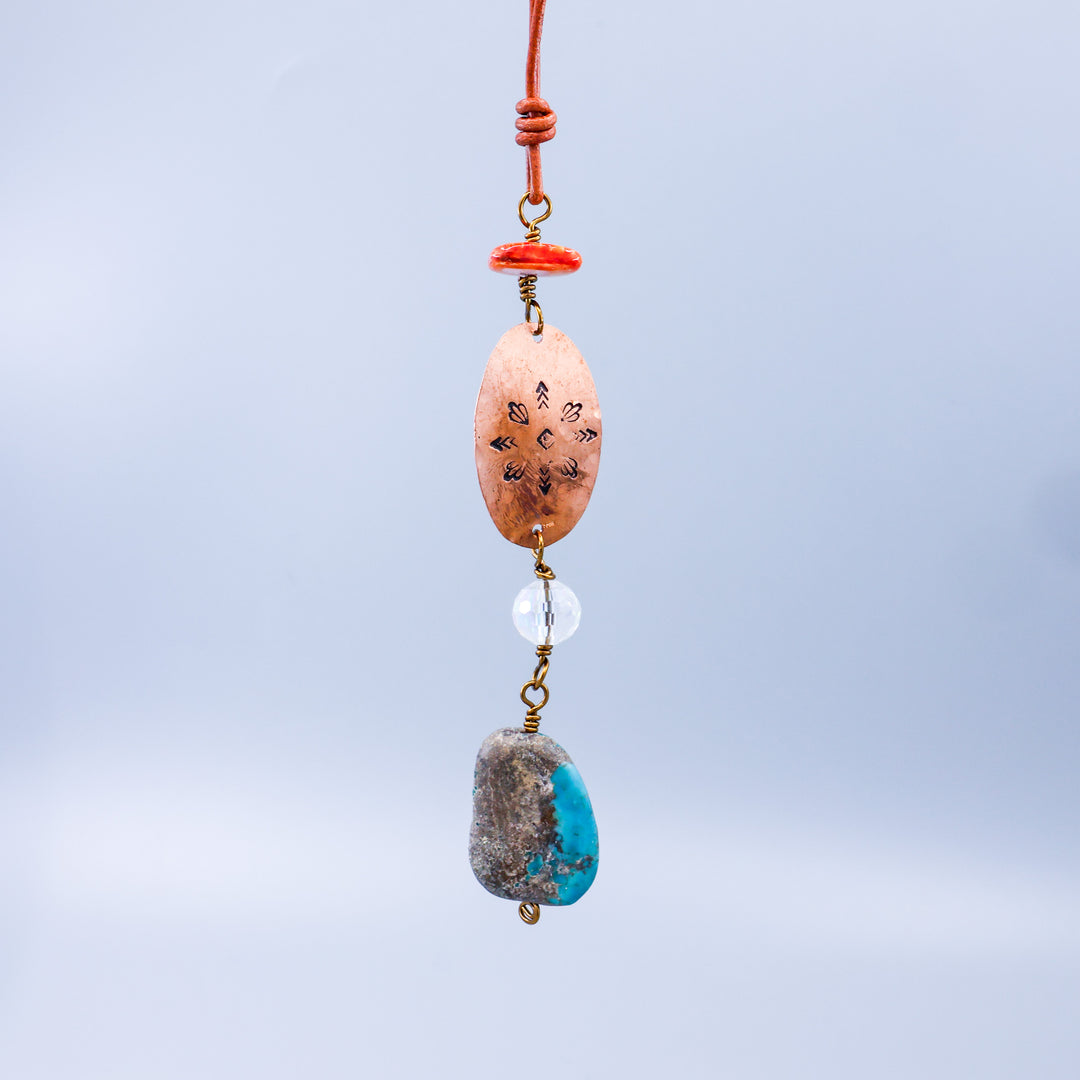Southwest Suncatcher, Copper, Turquoise, Spiny Oyster