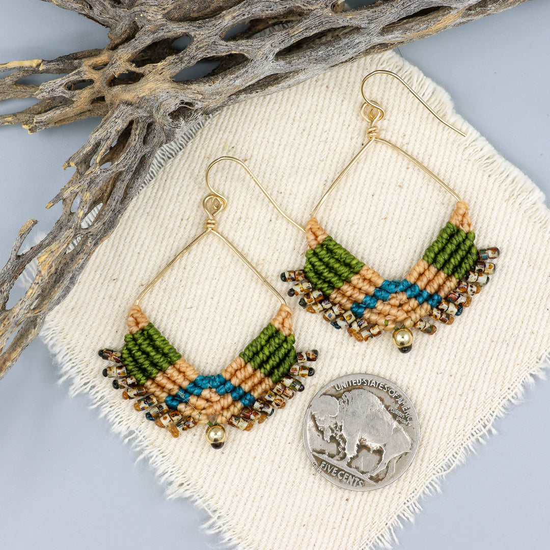 Square Hoop Earrings / Autumn Vibes / Gold Fill