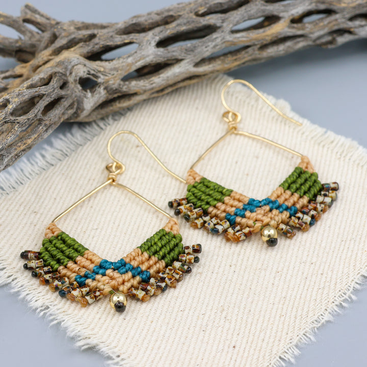 Square Hoop Earrings / Autumn Vibes / Gold Fill