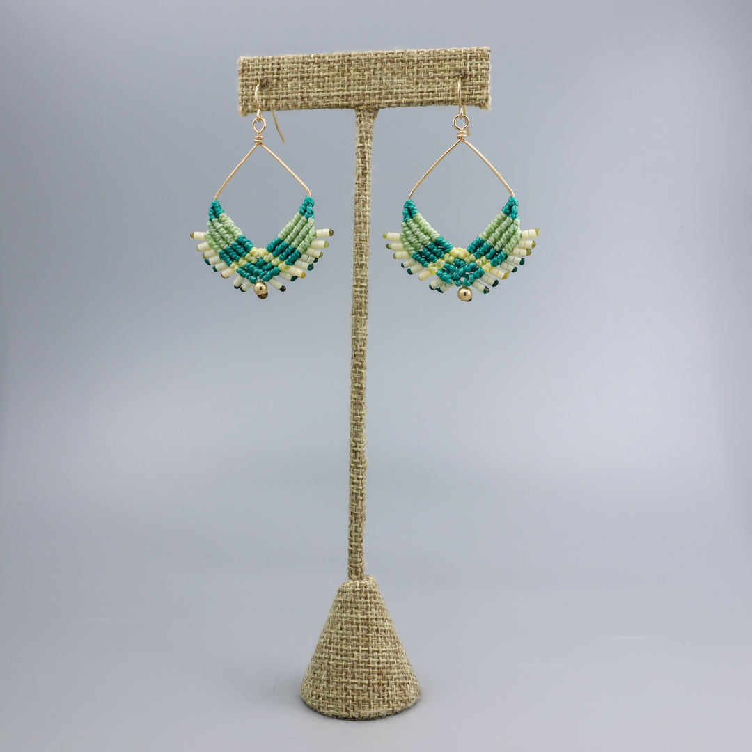 Square Hoop Earrings / Tidepool / Gold Fill