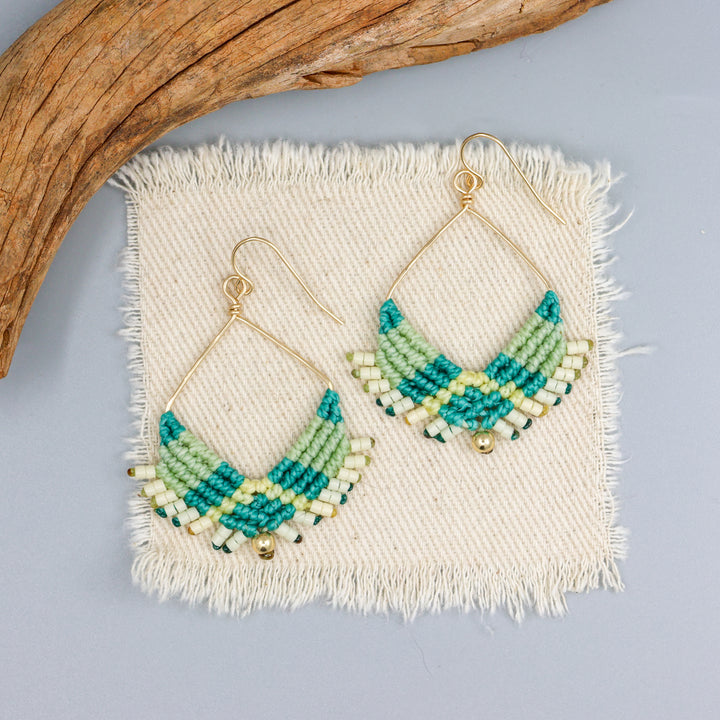 Square Hoop Earrings / Tidepool / Gold Fill