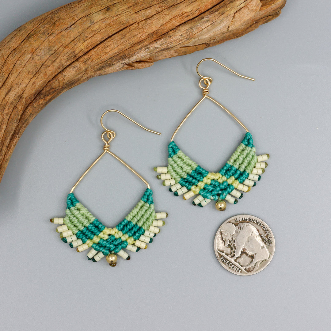 Square Hoop Earrings / Tidepool / Gold Fill