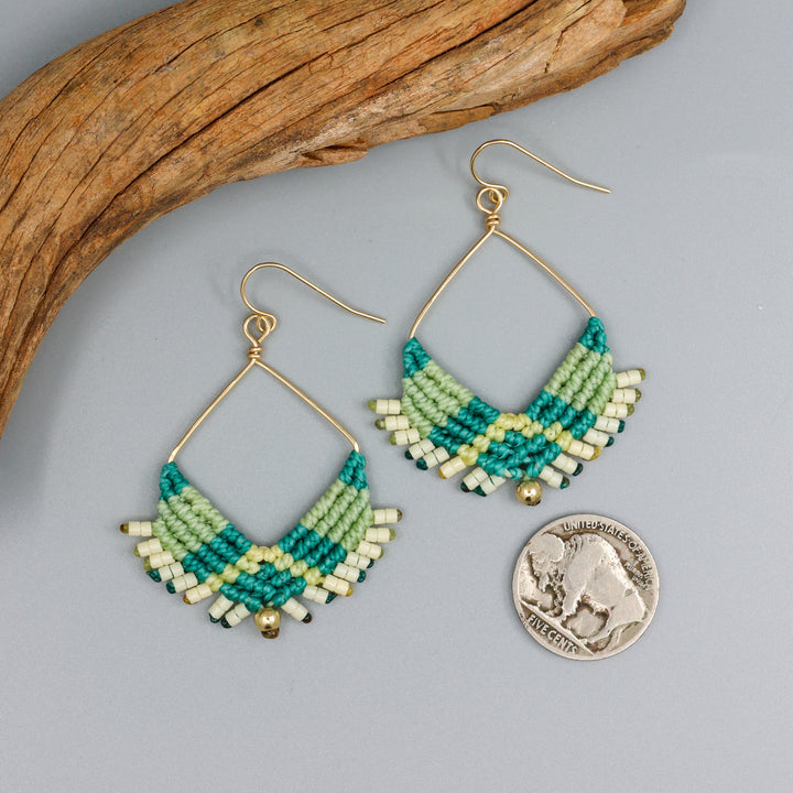 Square Hoop Earrings / Tidepool / Gold Fill