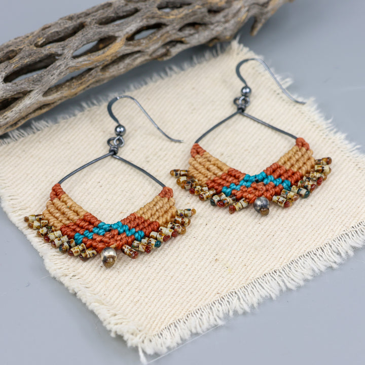 Oxidized Sterling Silver Square Hoop Earring / Sedona