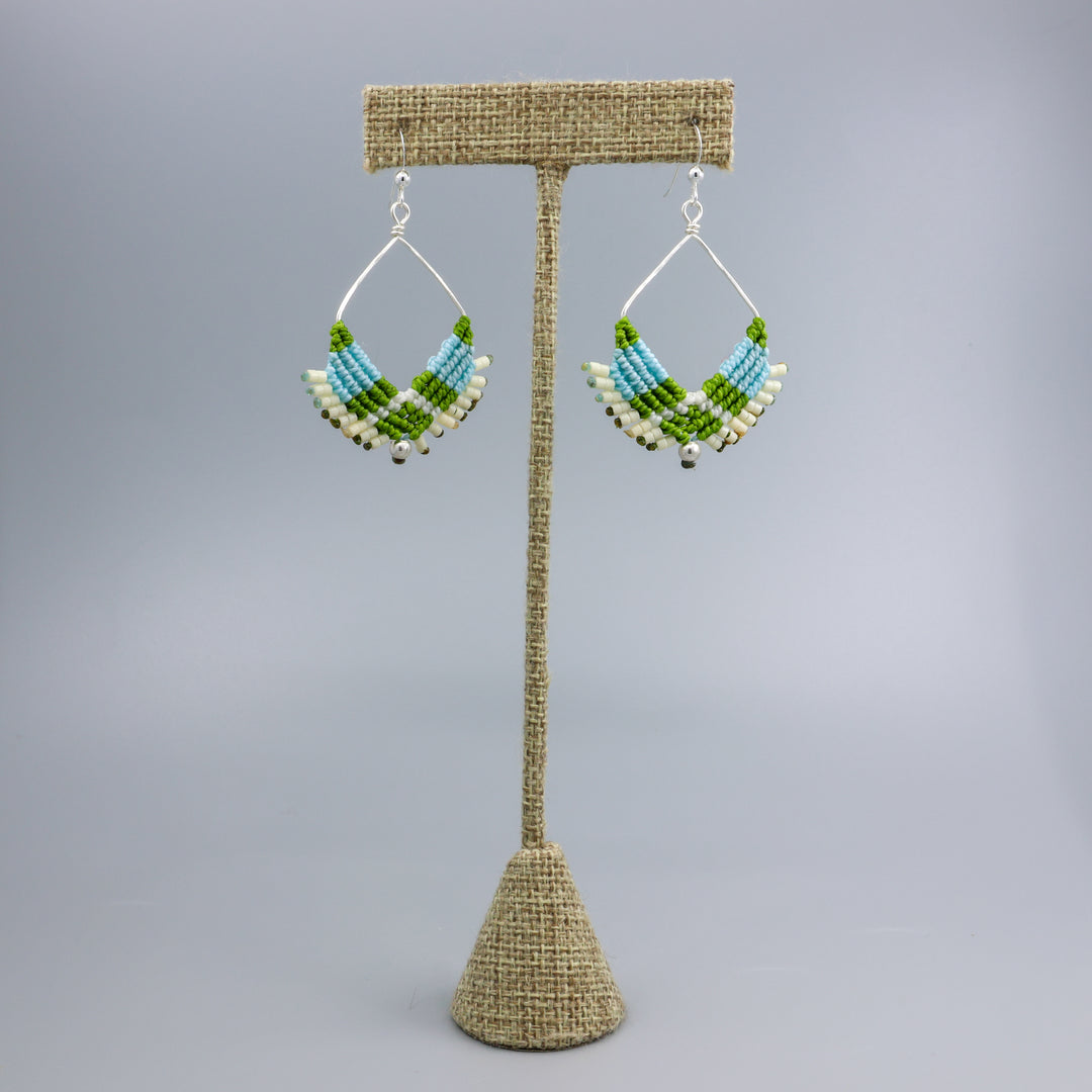 Square Hoop Earring / Meadow / Sterling Silver