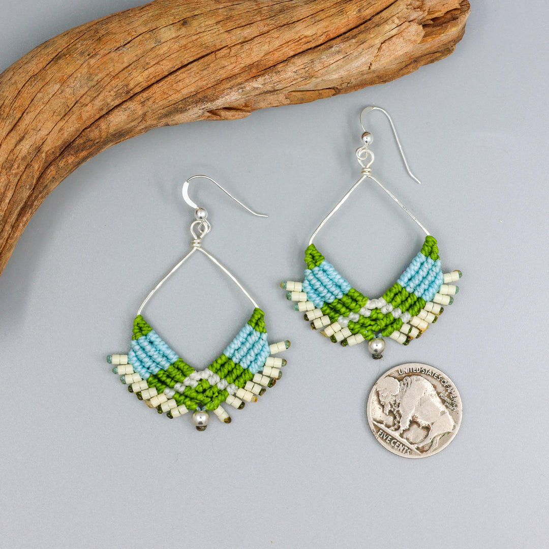 Square Hoop Earring / Meadow / Sterling Silver