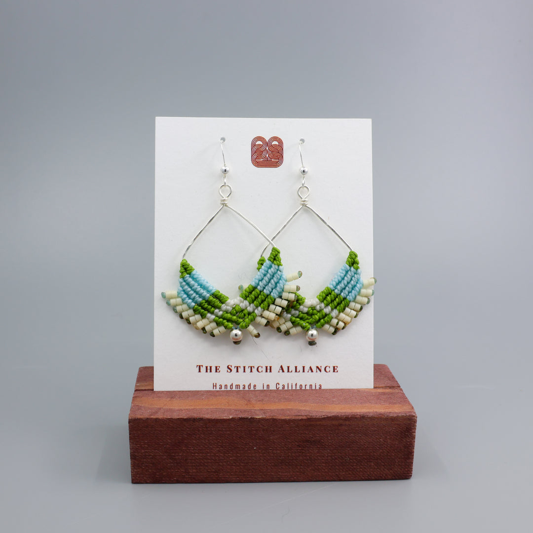 Square Hoop Earring / Meadow / Sterling Silver