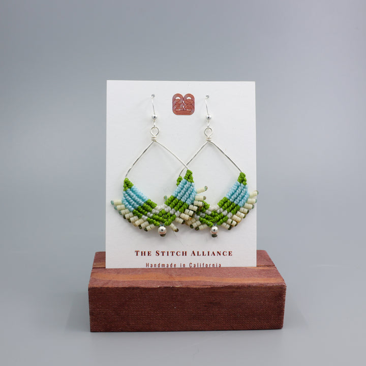 Square Hoop Earring / Meadow / Sterling Silver