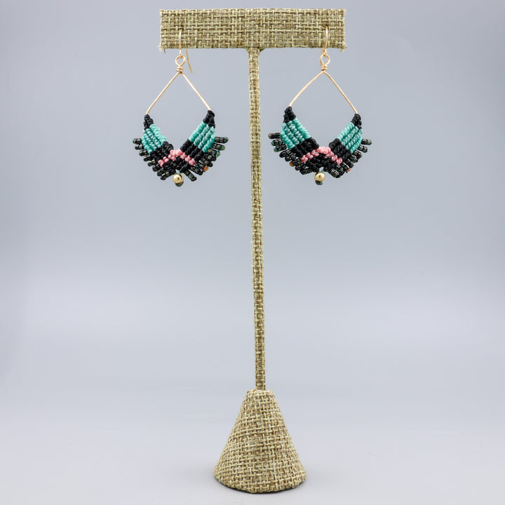 Square Hoop Earring / Night Sky / Gold Fill