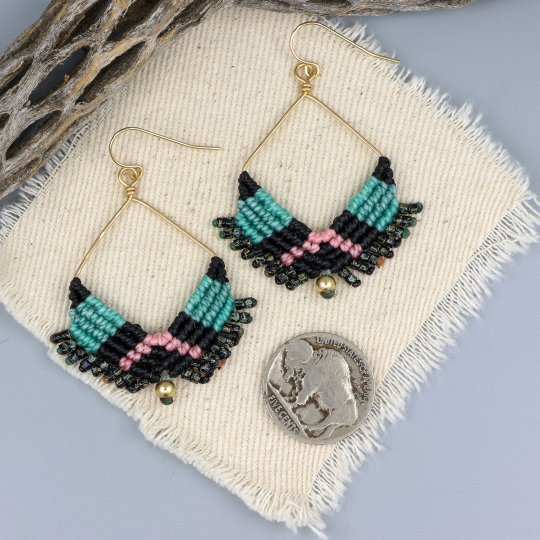 Square Hoop Earring / Night Sky / Gold Fill